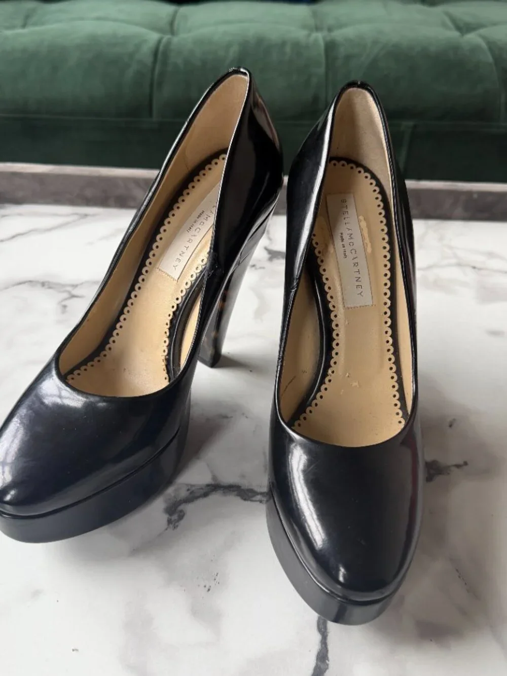 Stella McCartney Black Tortoise Shell Platforms Size 37.5